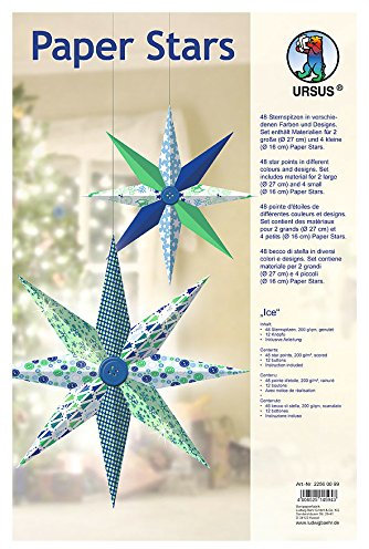 Ursus 22560099 Faltpapier, Motivpapier, Bastelpapier, Weihnachtsstern, Blau
