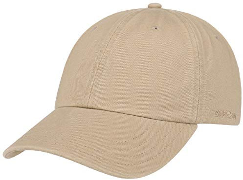 Stetson Rector Basecap - Cap für Damen/Herren - Sonnenschutz-Cap aus Baumwolle (UV-Schutz 40+) - Baumwollcap größenverstellbar (55-60 cm) - Baseballcap Sommer/Winter Dunkelbeige One Size