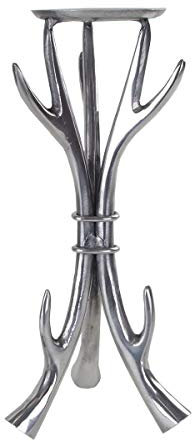Kerzenständer Plateau Kratos Geweih Ø 20x41 cm Aluminium poliert silber