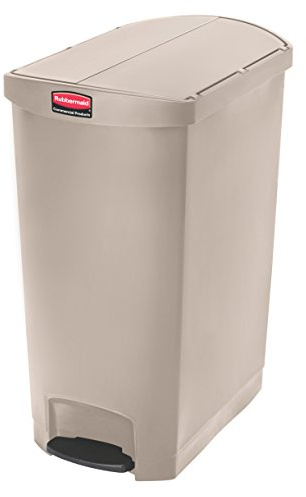 Rubbermaid Commercial Products Slim Jim Step-on Resin End Step Step-On Waste Receptacle Bin 90 Litre Beige 1883553