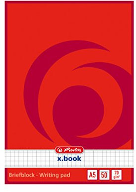 5x Briefblock/Schreibblock/DIN A5 / kariert