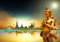 wandmotiv24 Fototapete Thailand Urlaub Reisen, XL 350 x 245 cm - 7 Teile, Wanddeko, Wandbild, Wandtapete, Asien, Statue, Gold M0777