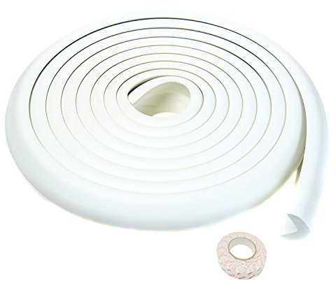 TUKA 5 Mètre Rouleau en Mousse, L-Forme Protecteurs Bords de Table, Super Souple Anti Choc Mousse Bord Protecteur, Sécurité pour Bébé Enfants, Protections de rebords, Off Blanc, TKD7000 Off White