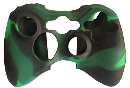 OSTENT Funda de Piel de Silicona Suave Camuflaje Funda para portátil Compatible con Microsoft Xbox 360 - Color Verde Oscuro