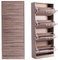 Lastdeco Zapatero Madera Estrecho. Mueble Armario Zapatero para Recibidor o Dormitorio. Organizador de Zapatos. 4 Puertas. Desmontable. Amplio y Multifuncional. Color Marrón. 60 x 24 x 152 cm
