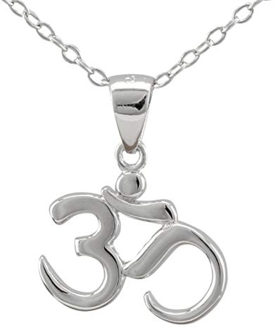 Serebra Jewelry Om Namaste Collier avec pendentif en argent sterling 925 pour homme et femme