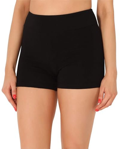 Merry Style Damen Shorts Radlerhose Unterhose Hotpants Kurze Hose Boxershorts aus Baumwolle MS10-359(Schwarz,XS)