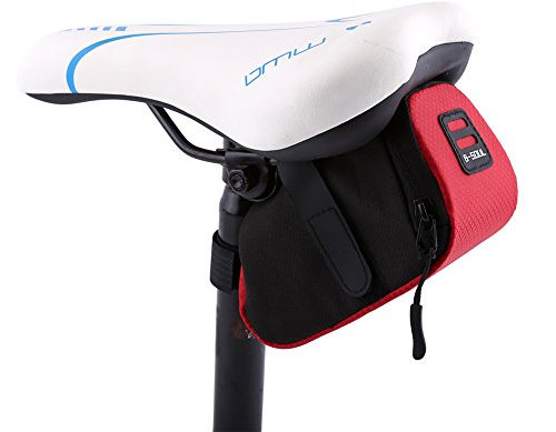 Borsa da Sella Bicicletta, Borsa Sottosella per Bici con Tracolla, Borse da Ciclismo per Bici da Strada e Altre Bici con più Colori, Borse da Sella per Bici per Riporre Accessori per Bici (Rosso)