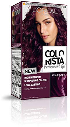 Loreal Colorista Permanent Gel Hair Dye, Dark Purple, 60 ml