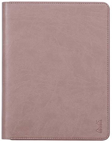 Rhodia 168108C - Konferenzmappe Rhodiarama 19,5x25,5 cm, mit Etui, dehnbare Haupttasche, 2 flache Reißverschlusstaschen, Kartenfächer, Stiftehalter, Cover aus Kunstleder Roseholz, 1 Stück