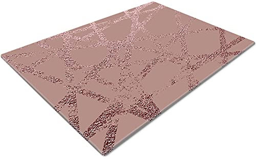 Glass Chopping Board | Non Slip Worktop Saver for Kitchen | Small Pink Glitter Effect Chopping Board