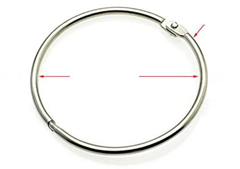 Loseblatt-Buchbinderscharnier, O-Ring, Verriegelung, Schlüsselanhänger, Metallteile, 5 Stück, Innendurchmesser 62 mm