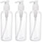 PATIKIL 200mL Airless Pump Bottles 3 Pack Portable Refillable Dispenser Containers for Travel Shampoo Lotion, Clear