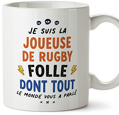 Mugffins Tasses pour JOUEUSE DE RUGBY - En Français - Cadeau original pour JOUEUSE DE RUGBY femme - Tout le monde vous a parlé - 11 oz / 330 ml