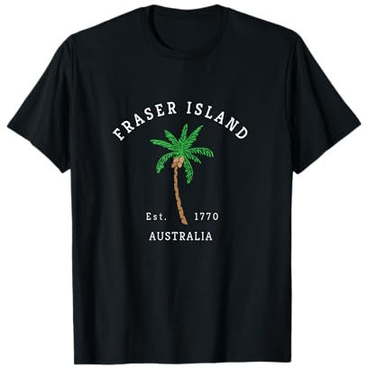 Fraser Island Australien Retro-Palme T-Shirt