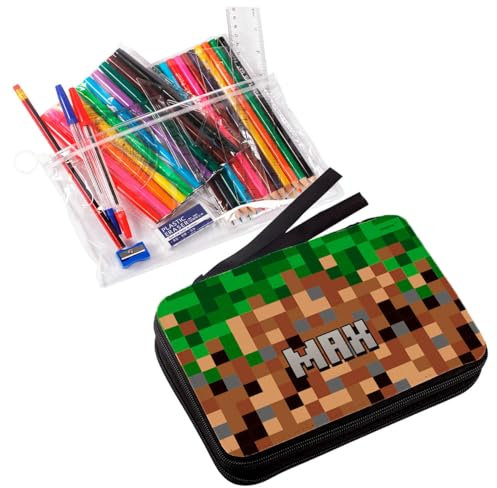 Striefchen® Gefüllte Federmappe für Jungen und Mädchen mit verschiedenen Motiven Pixel