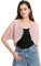 Zudanal Shurg Bolero für Damen, weicher Chiffon, durchscheinend, vorne offen, kurze Ärmel, Strickjacke für Abendkleid, Blush, Klein