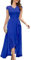 Bbonlinedress Abendkleider elegant für Hochzeit Damen Spitze Chiffon Vokuhila Abschlusskleid lang Brautkleid Party Royal Blue M