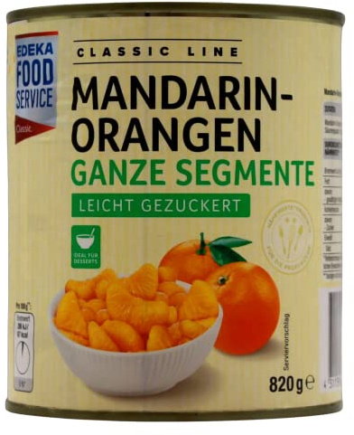 Classic Line Mandarin-Orangen ganze Segmente, 6er Pack (6 x 480g)