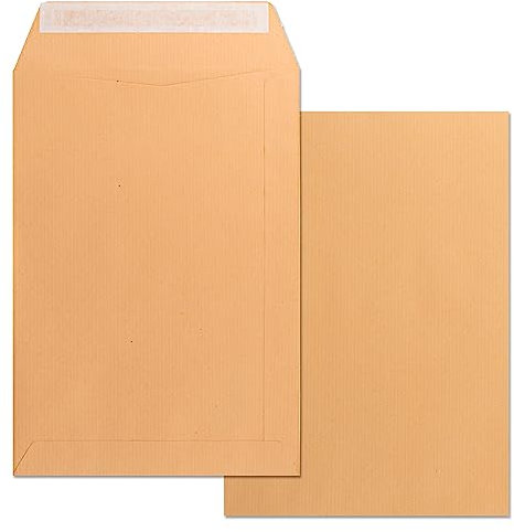 Briefumschläge aus Papier, Umschlag aus Kraftpapier, 250 x 353 mm, Papierumschlag mit Verschluss aus Silikon für Einladungen, Versand oder Aufbewahrung · m-office (25 Stück, 250 x 353 mm)
