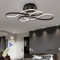 MyLjp LED Deckenleuchte Moderne Wohnzimmerlampe Kreativität Acryl Kurve Design Deckenlampe Schlafzimmer Kronleuchter 3000K-6500K Dimmbar Mit Fernbedienung Restaurant Dekoration Leuchtung Schwarz 70cm