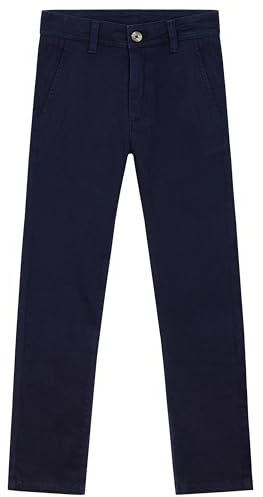 CityComfort Pantalons Garçon - Pantalon Chino Enfant Garcon avec Poches, Taille Ajustable (Bleu, 9-10 Ans)