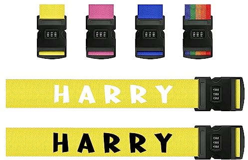 Lockable Personalised Luggage Strap for Suitcases Travel Belt Tag 3 | Lockable Travel Bag Belt & Tags, Adjustable Security Combination Lock, Case Identifiers & Holiday Accessories UK