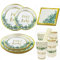 Babyparty Deko Neutral Partygeschirr Set für 24 Gäste,Baby Shower Deko Pappteller Eukalyptus Geburtstag Partybesteck ,Enthält Papier Teller,Becher,Servietten,Stroh,Perfekt für Geburtstag,Baby Shower