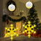 AUAUY Decorative da Finestra Luci di Natale, 2pz Sospese per Albero di Natale per Finestre, Bianco Caldo a Batteria 3 Modalità con Ventosa, per Decorazioni Natalizie per Feste di Nozze -Fiocco di Neve