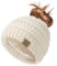 Hat Hut Damen Satin gefütterte Beanie-Mütze, mit Seide gefüttert, Wintermütze für lockiges Haar, Pferdeschwanz Ponytail Beanie, Strickmütze (DE/NL/SE/PL, Alphanumerisch, Einheitsgröße, Beige)