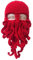 WUODHTW Octopus Bartmütze Winter Bartmütze Beanie Winter Warme Beanie Cap Herren Damen Caps Skimütze Piraten Wikingermütze, rot, 58