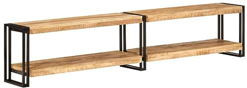 heybb TV-Schrank 200x30x40 cm Massivholz Mango Fernsehschrank Hoch Longboard Wohnzimmer