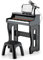COSTWAY Piano Numérique à 37 Touches Enfants avec Tabouret & Microphone Réglable, Clavier Electronique avec Pupitre Amovible & 22 Démos, Charge 50kg pour Enfants de 3 Ans+ (Noir)