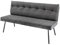 Riess Ambiente Moderne Sitzbank Big George 160cm anthrazit Samt Strukturstoff Schwarze Metallbeine mit Lehne, gepolsterte Bank für Dein Esszimmer