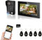 ANJIELO SMART Video-Türsprechanlage, 7-Zoll-Touchscreen-Display mit integriertem 1080P-Türsprechsystem, Entriegelung per Fingerabdruck, RFID-Karte und PIN-Code sowie Erkennung menschlicher Bewegungen