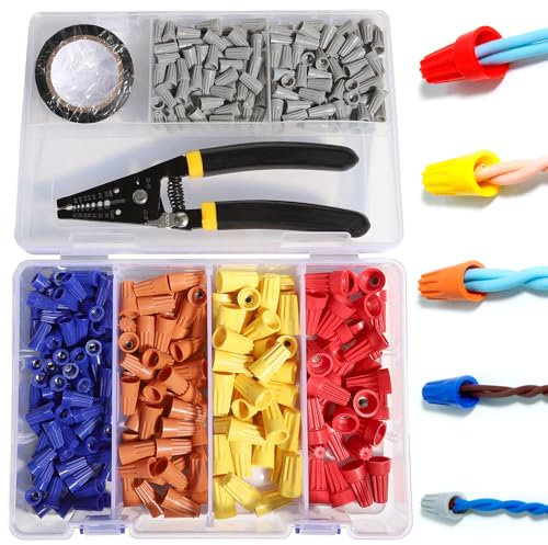 shengbowi 270 PCS Wire Connectors Insulating Insert Twist Electrical Wire Connectors with Spring Portable Wire Caps for Quick Connection, Colorful Wire Caps Electrical Multi-Function Hand Tool