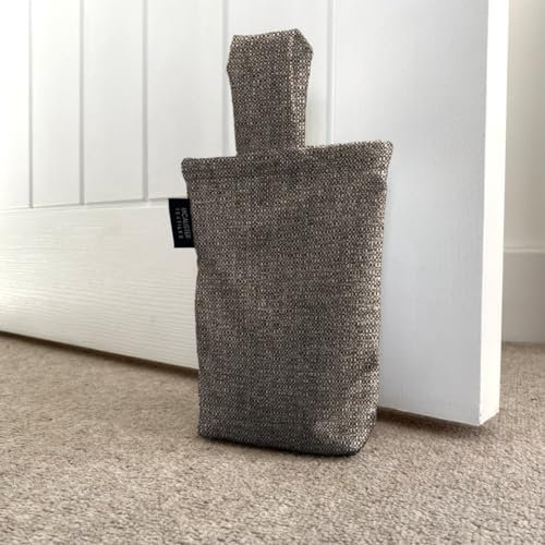 McAlister Textiles Milan Unfilled Fabric Door Stop Bag 21cm x17cm in Charcoal Grey
