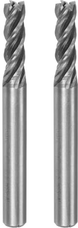 QUARKZMAN 2uds 7mm x 8mm 4 Flautas Helicoidales Ranura Recta Vástago HSS-AL Extremo Molino Fresado Cortador Herramienta