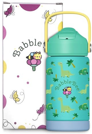 Botella Agua Acero Inoxidable Niños Termo 350ml Antigoteo Pajita Aislamiento Doble Pared Portátil Resistente Duradera Uso Diario Colegio Deportes Seguridad Sin BPA Fácil Limpieza Diseño Ergonómico