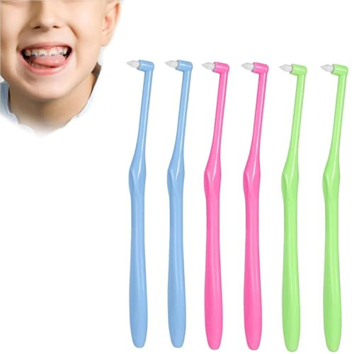 6 Stücke Einbüschelzahnbürste, Zahnbürste, Einbüschelbürste, Zahnbürste, Zwischenraumzahnbürsten, Zahnspangen Zahnbürste, Interdental Zwischenraum Bürste Zur Detail Reinigung