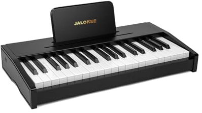 JALOKEE Kinder Klavier Keyboard, Digital Piano für Kinder, Musik Educational Instrument Spielzeug, Holz Klavier für Kleinkinder Mädchen Jungen (Schwarz, 37 Tasten)