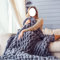 XLJLKJDS Handmade Giant Chunky Knit Throw Blanket Throw, Handmade Chunky Knit Blankets, Merino Wool Blend Arm Knit Throw Fashion Sofa Blanket Yoga Mat Rug Home Decor Gift