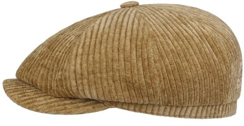 Stetson Hatteras Flatcap Corduroy Herren Herbst Winter Made in EU Camel L (58-59 cm)