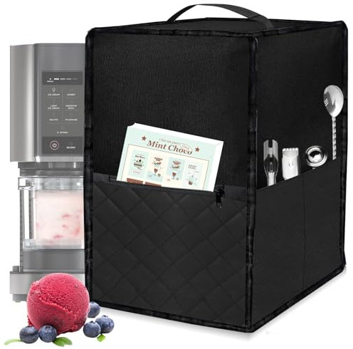GOEDCH Protezione Antipolvere per Gelatiera: 43 x 28 x 27,5 cm Coperchio per Macchina per Gelato, Macchina per Gelato Borsa di Immagazzinaggio Impermeabile, per Ninja NC501EU, NC301EU, NC299EU, Nero