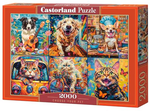 CASTORLAND 2000 Teile Puzzles, Wählen Sie Ihr Haustier, Tierpuzzle, Erwachsenenpuzzle, Castorland