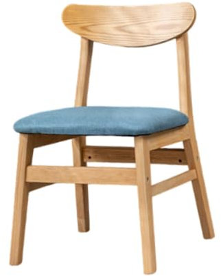 Stuhl mit Holzsitz, Akzentstuhl, stabile Küchenstühle, rustikal, mit Rückenlehne, Holzstuhl für Wohnzimmer, Café, Hotel-Lounge, Blau