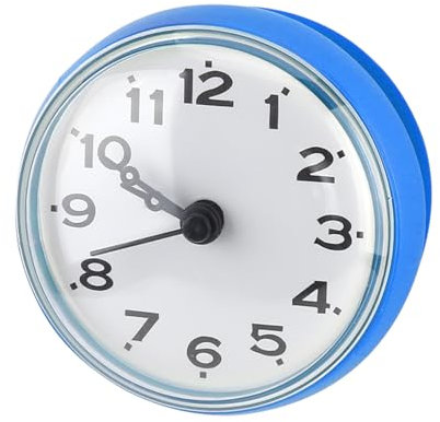 Horloge étanche, Horloge de Salle de Bain, Horloge étanche Silencieuse à Balayage ABS à la Mode pour Salle de Bain ou Cuisine (Blue)