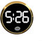 Lecreatekit Leuchtende Auto-Uhr, Armaturenbrett-Uhr, zum Aufkleben, kleine leuchtende Auto-Entlüftungsuhr, runde Quarz-Auto-Uhr für Auto, Motorboot (Gold)