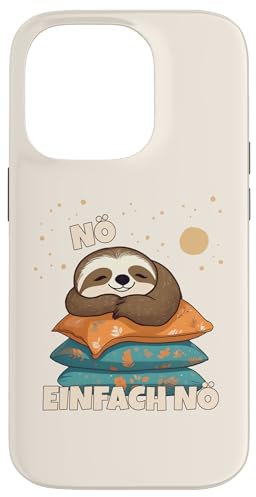Kinder mit Aufdruck bevor du fragst nein nö Faultier Spruch Hülle für iPhone 14 Pro