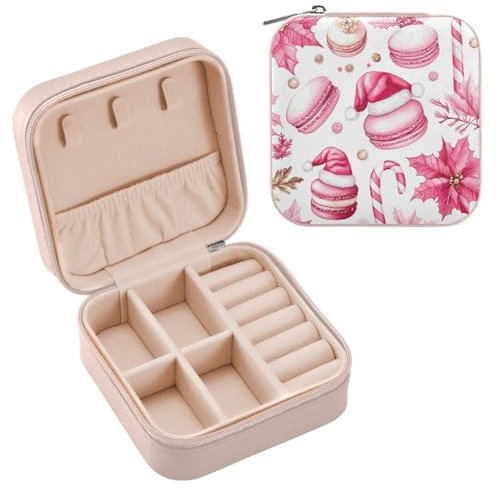 JUMBEAR Christmas Cookies Reise-Schmuckkästchen für Damen, Reise-Schmuckschatulle, Reise-Schmucketui, kleine Schmuckschatulle für Halskette, Armband, Ohrringe